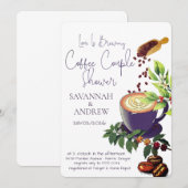 コーヒーをテーマにしたカップルシャワーの招待状 招待状 (正面/裏面)