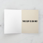 コーヒーをテーマにしたグリーティングカード、ギフトカード用 カード (内部)