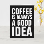 コーヒーをテーマにしたグリーティングカード、コーヒー愛好家 カード (黄色い花)