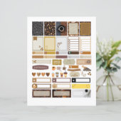 コーヒーをテーマにしたシールプランナー要素スクラップブック (スタンド正面)