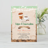 コーヒーをテーマにしたパーティーの招待状 招待状 (スタンド正面)