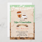 コーヒーをテーマにしたパーティーの招待状 招待状 (正面/裏面)