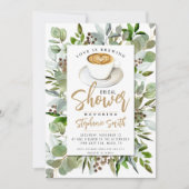 コーヒーをテーマにしたブライダルシャワーの招待状 招待状 (正面)