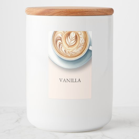 コーヒーをテーマにしたブライダルシャワーバー用ラベル フードラベル (正面)