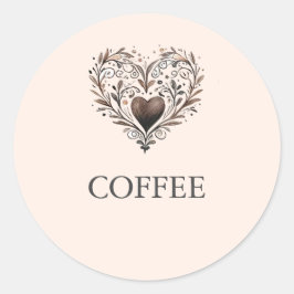 コーヒーをテーマにしたブライダルシャワーバー用ラベル ラウンドシール