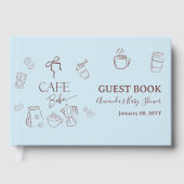 コーヒーをテーマにしたブルーボウカフェベベボーイベイビーシャワー ゲストブック (正面)