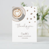 コーヒーをテーマにしたベビーシャワー サンキューカード (スタンド正面)