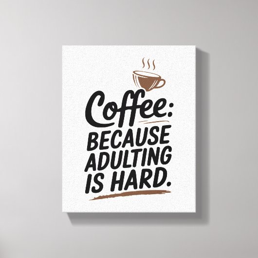 コーヒーをテーマにした一日のスタート キャンバスプリント (正面)