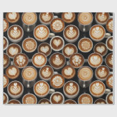 コーヒーをテーマにした包装紙 ラッピングペーパー (フラット)