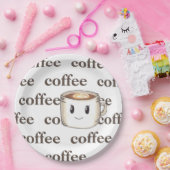 コーヒーをテーマにした大きなディナープレート ペーパープレート (パーティー)