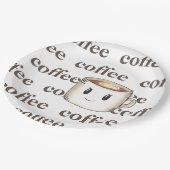 コーヒーをテーマにした大きなディナープレート ペーパープレート (アングル)