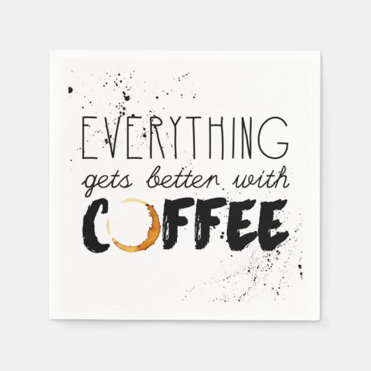 コーヒーをテーマにした紙ナプキン スタンダードカクテルナプキン (正面)