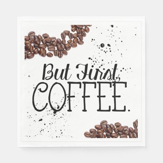 コーヒーをテーマにした紙ナプキン スタンダードランチョンナプキン (正面)