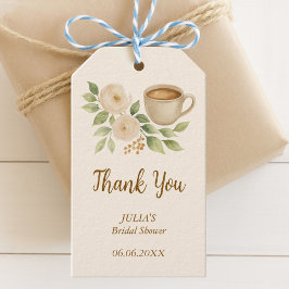 コーヒーをテーマにした結婚式二次会のおしゃれなフラワーファバータグ ギフトタグ