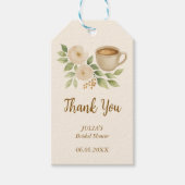 コーヒーをテーマにした結婚式二次会のおしゃれなフラワーファバータグ ギフトタグ (正面)