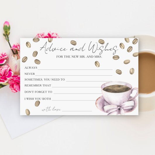 コーヒーをテーマにした結婚式前夜のパーティーのアドバイスとお祝いの言葉 便箋