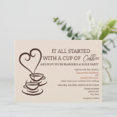 コーヒーをテーマにした結婚式招待状デザイン 招待状 (スタンド正面)