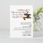 コーヒーをテーマにした結婚式招待状デザイン 招待状 (スタンド正面)