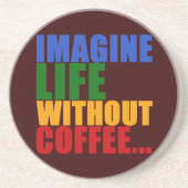 コーヒーをテーマにした色タイポグラフィ コースター (正面)