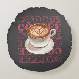 コーヒーをテーマにした装飾用クッション ラウンドクッション