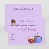 コーヒーをテーマにした誕生日パーティーの招待状 招待状 (正面/裏面)