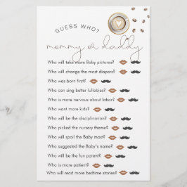 コーヒーをテーマにした赤ちゃんシャワー「誰を推測」ゲーム