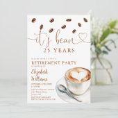 コーヒーをテーマにした退職お祝いパーティー 招待状 (スタンド正面)