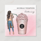 コーヒーをテーマにした食品ケータリング名刺 スクエア名刺 (正面)