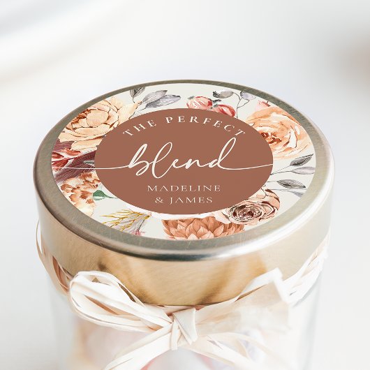 コーヒーをテーマにした"The Perfect Blend" ウェディングギフト ラウンドシール