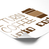 コーヒーをプログラミング・コードに変える フォトプリント            (角)