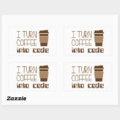 コーヒーをプログラミング・コードに変える 長方形シール (シート)