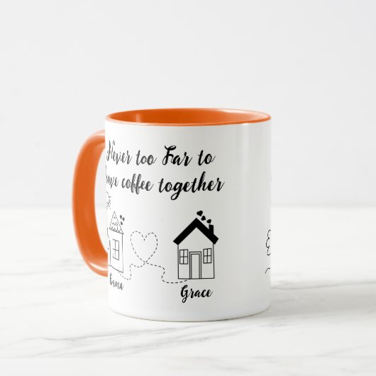 コーヒーを一緒に飲むには程遠くないBff誕生日 マグカップ (正面左)