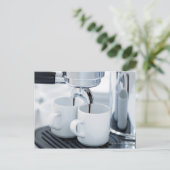 コーヒーを作るエスプレッソ機械 ポストカード (スタンド正面)