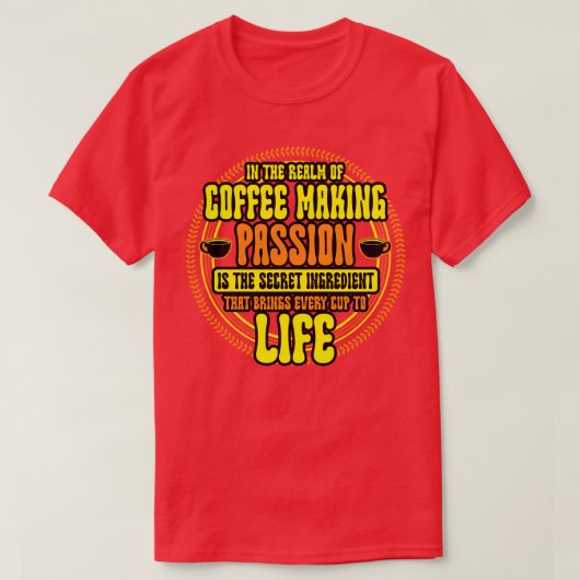 コーヒーを作る分野のコーヒーメーカー Tシャツ (デザイン正面)