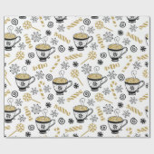 コーヒーを使ったクリスマスパターンアート ラッピングペーパー (フラット)