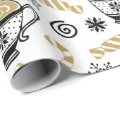 コーヒーを使ったクリスマスパターンアート ラッピングペーパー (ロールコーナー)