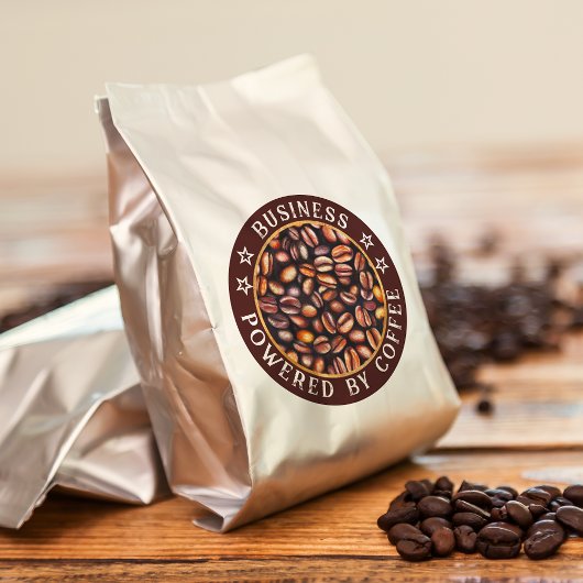 コーヒーを使用してビジネス名を追加 ラウンドシール