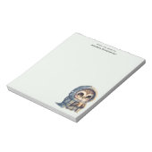 コーヒーを入れたかわいい大きな目のフクロウ ノートパッド (回転)