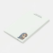 コーヒーを入れたかわいい大きな目のフクロウ ポストイット (アングル)