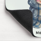 コーヒーを入れたかわいい大きな目のフクロウ マウスパッド (コーナー)