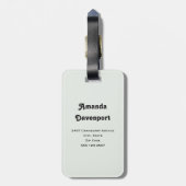 コーヒーを入れたかわいい大きな目のフクロウ ラゲッジタグ (裏面縦)