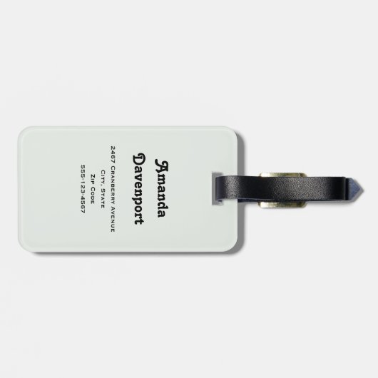 コーヒーを入れたかわいい大きな目のフクロウ ラゲッジタグ (裏面横)