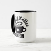 コーヒーを入れて面白いコーヒーの引用を開始 マグカップ (正面左)