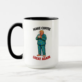 コーヒーを再び偉大に - 笑えるトランプパジャマTシャツ マグカップ