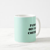 コーヒーを切り取る,黒猫,ミントカラー,カスタム コーヒーマグカップ (正面右)