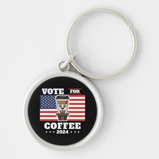 コーヒーを大統領に、コーヒーに投票 キーホルダー (正面)