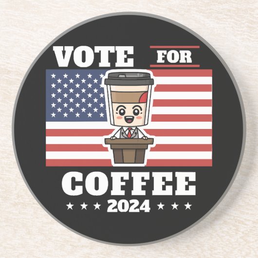 コーヒーを大統領に、コーヒーに投票 コースター (正面)