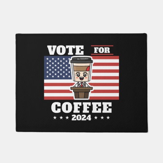 コーヒーを大統領に、コーヒーに投票 ドアマット (正面)