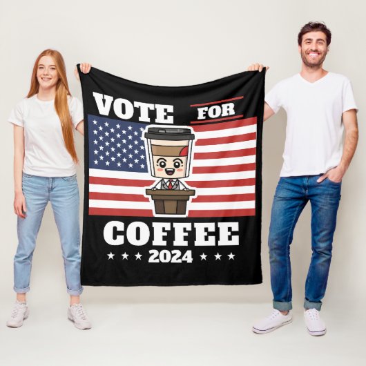 コーヒーを大統領に、コーヒーに投票 フリースブランケット (インサイチュ)
