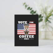 コーヒーを大統領に、コーヒーに投票 ポストカード (スタンド正面)